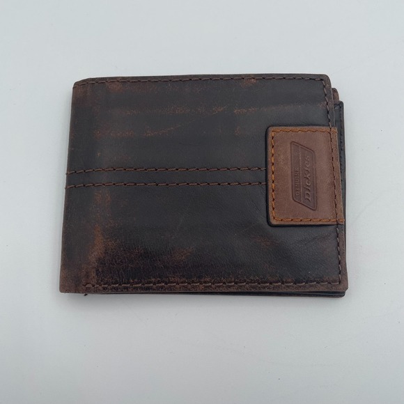 Dickies Wallet Men Genuine Leather Classic Capacity Brown - Picture 1 of 4